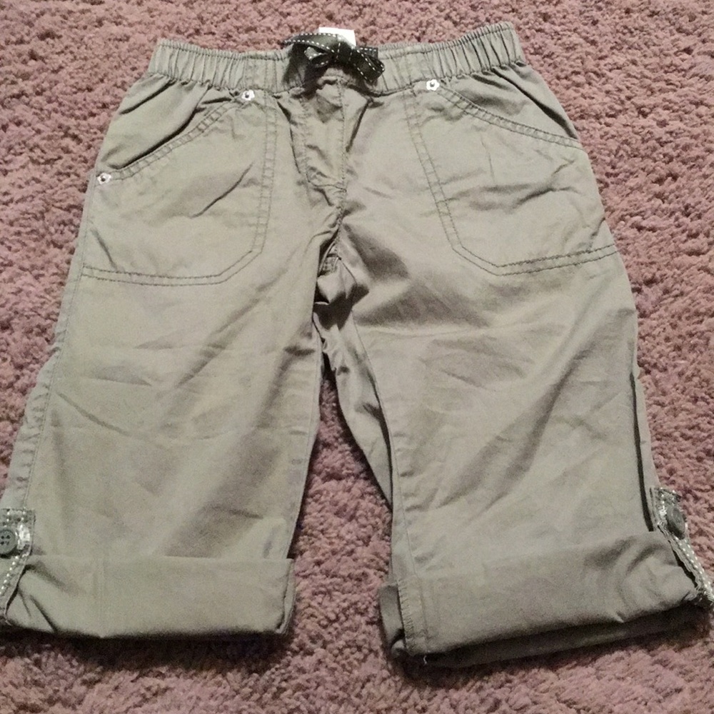 NWOTs Vintage Gymboree green roll up convertible pants Sz 6